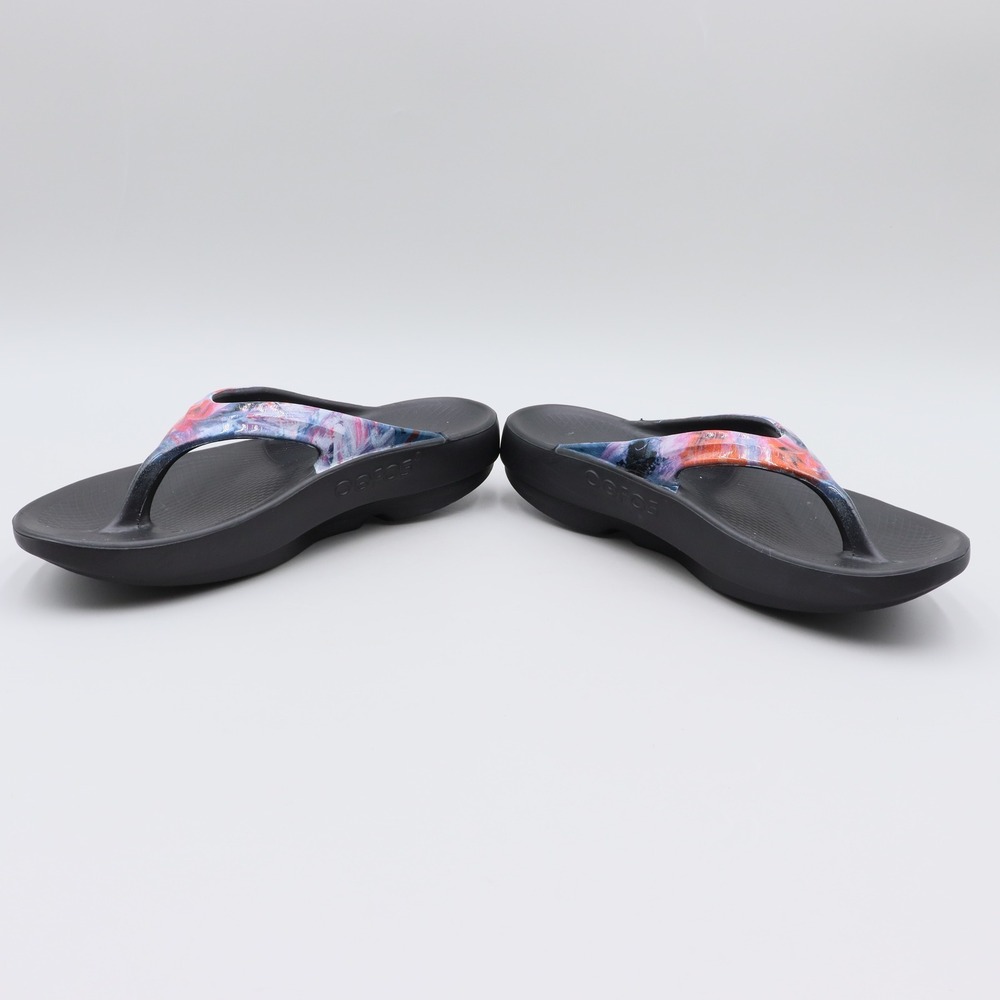OOFOS OOlala Limited Recovery Thong Sandals Womens Size US 8 Black Multicolor - Picture 4 of 7